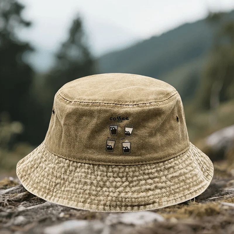 A "Coffee Cat" Hat, Adjustable And Available in Various Colors, Is Perfect for Outdoor Activities, Daily Outings, Shopping, And