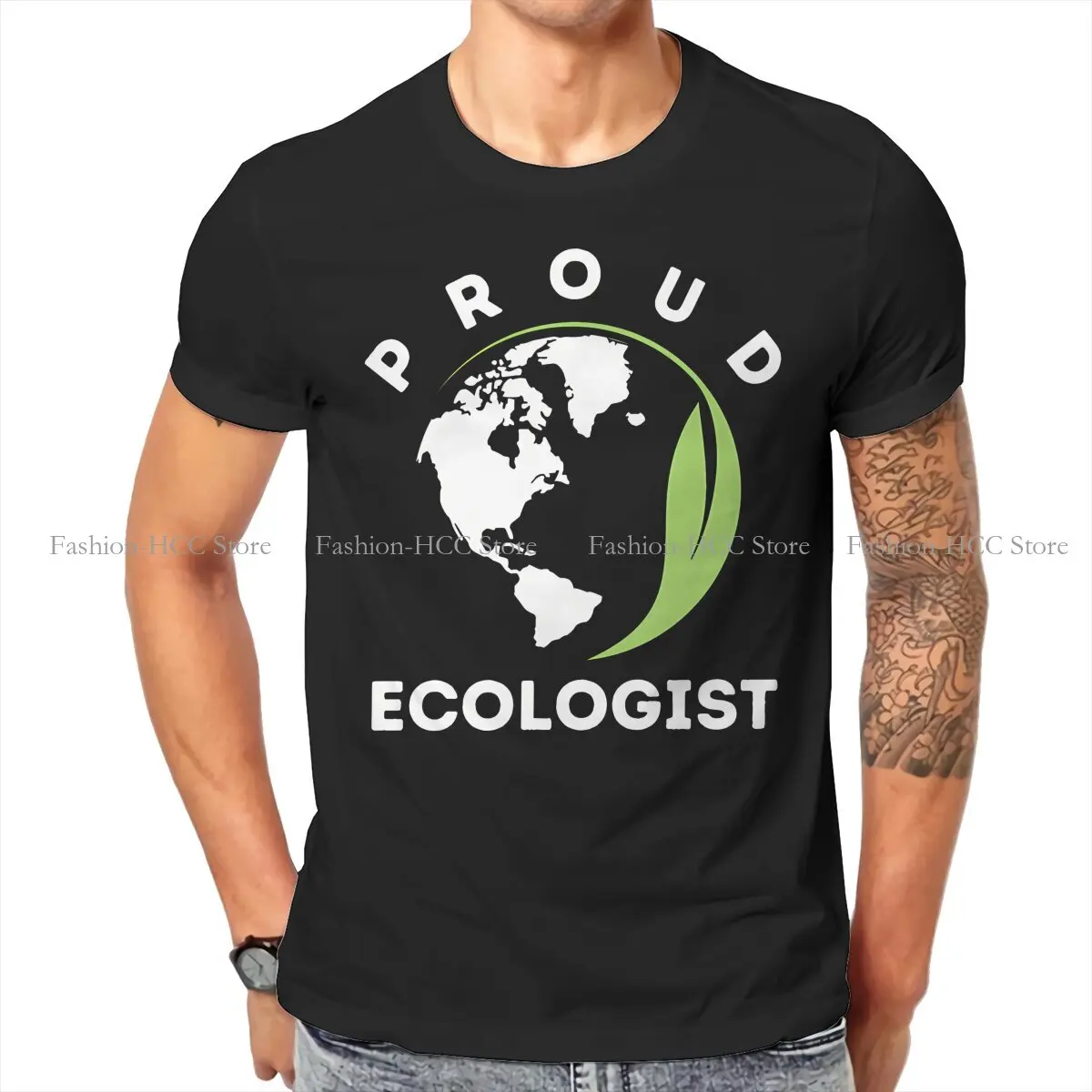 Proud Ecologist Environmental   Conservation Round Collar TShirt Environmental Protection and Technology T Shirt Man's