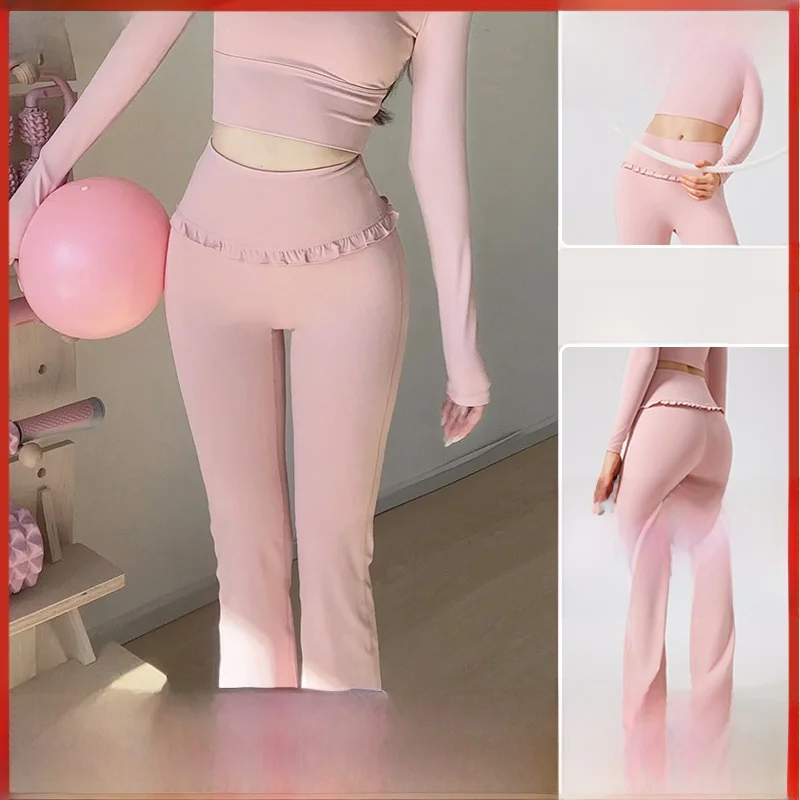 

Gogoyoga Брюки для йоги с высокой талией Fitn Спортивные расклешенные длинные брюки Дышащие нейлоновые женские осенне-зимние брюки