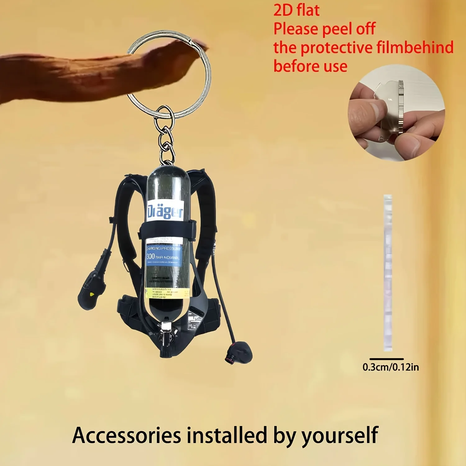 2D Diving Bottle Keychain Acrylic Party Favors Hanging Ornament Holiday Accessories Festive Pendant Gifts for Women Men Friends