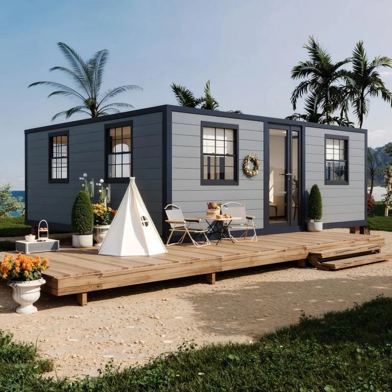 منازل حاوية فاخرة مسبقة الصنع، هيكل فولاذي مقاوم للطقس مع غرفة المعيشة وغرفة النوم #1