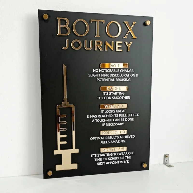 Botox Journey Acrylic Sign | Botox Aftercare Salon Sign | Aesthetics Aftercare Sign | Salon Decor for Wall