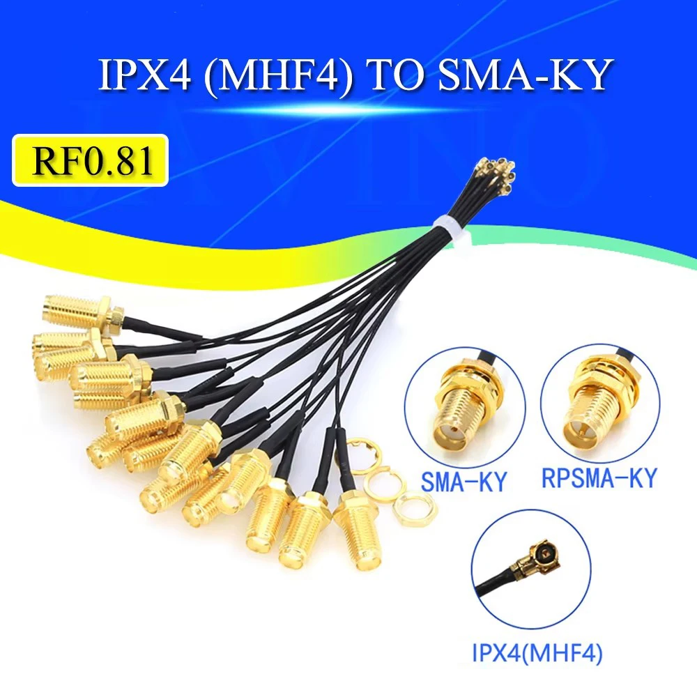 5 sztuk kabel łączący SMA żeński do IPX4 MHF4 do SMA żeński RF0.81 antena RG0.81MM montaż kabla RP-SMA-K