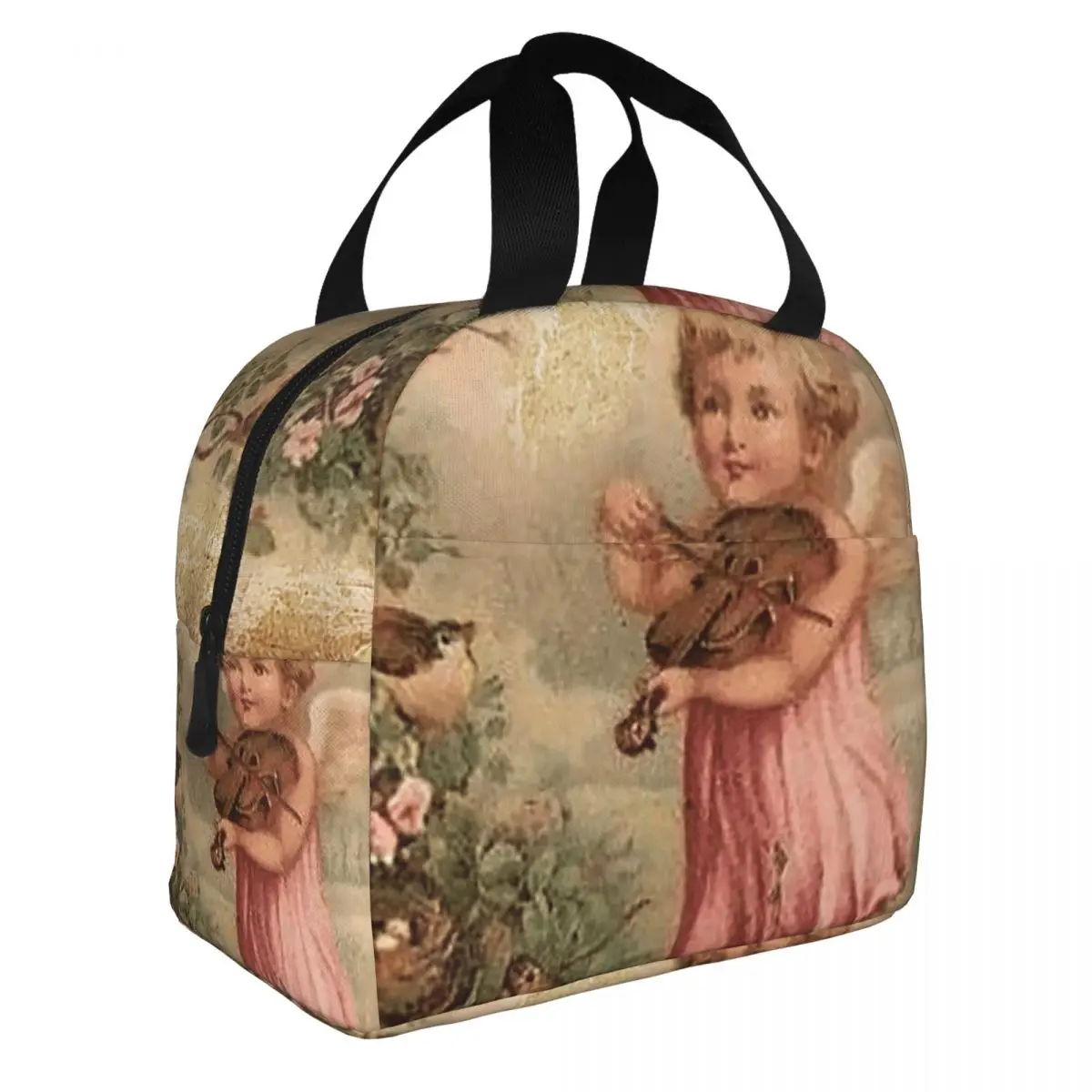 Victorian Angel Insulated Lunch Bags for School Office Vintage Angel Leakproof Thermal Cooler Bento Box