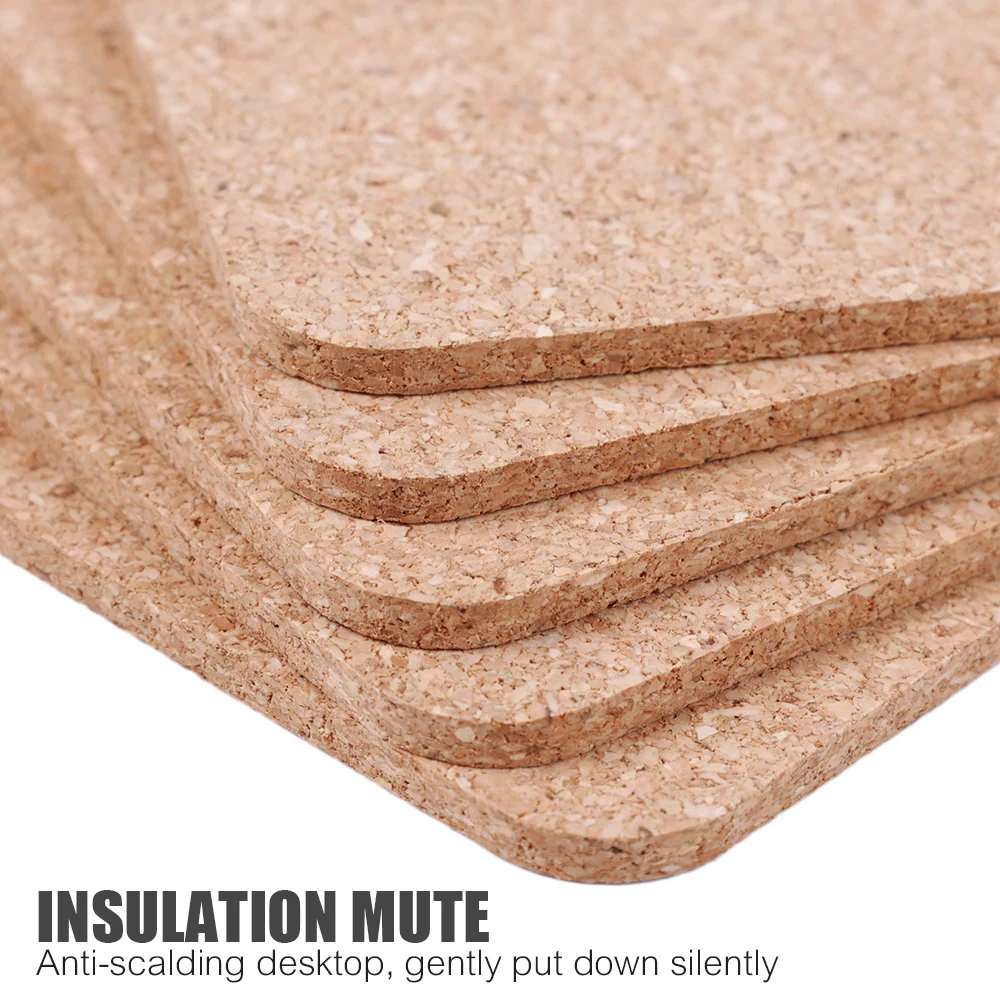 Cup Mat Natural Square Wooden Non-Slip Pads Tea Coffee Mug Drinks Insulated Cork Coaster Holder Home Kitchen Table Decoration