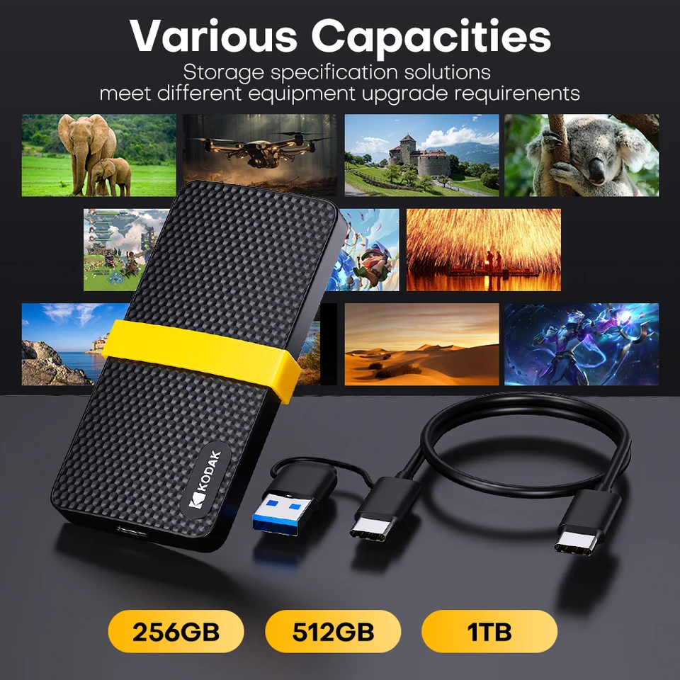 KODAK X200 Portable SSD 1TB Type-C USB3.1 External Drive Hard Disk