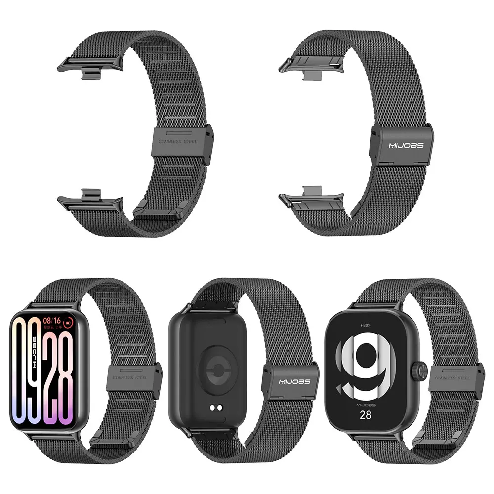 Strap For Mi Band 10 Pro Wristband for Xiaomi Smart Band 9 Pro 8 Pro Watchband For Redmi Watch 6 5 4 Strap Metal Watchband