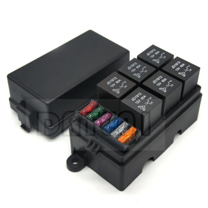 6way Autos Off-Road Vehicle Spotlights Strip Lights Multiway Modified Fuse Box 24VDC12V40A