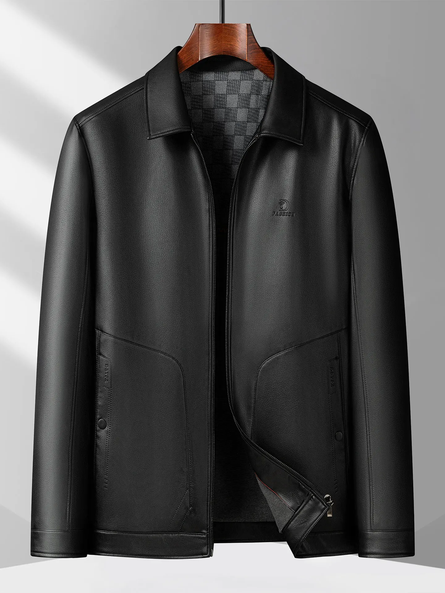 

Мужская кожаная куртка больших размеров, свободного кроя, модная, городская, весенняя, повседневная, с длинными рукавами, на молнии, ветрозащитная, из искусственной кожи