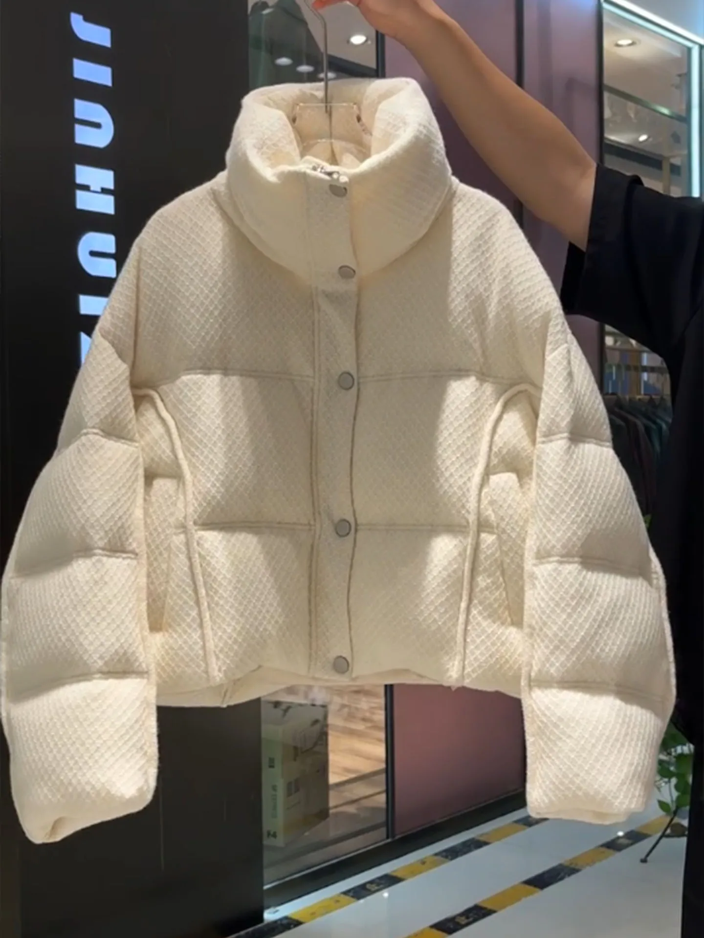 Coreano Sle ort Puffer Jaet Calore Cappotto da donna Pane Colletto alla coreana Du piumino Capispalla Inverno 2025 Faion Slim Fit