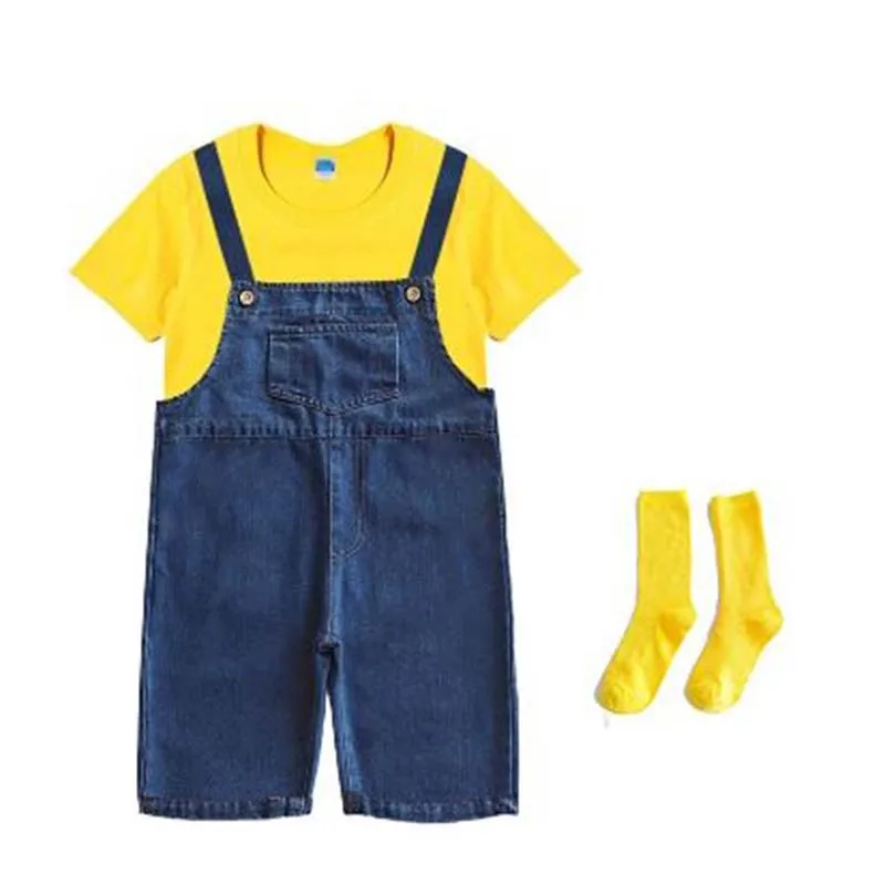 

Despicable Me Minion Cosplay Halloween Party Set Adult Jumpsuit Gloves Socks Goggles Elf Hat Fun Costume Carnival Accessories