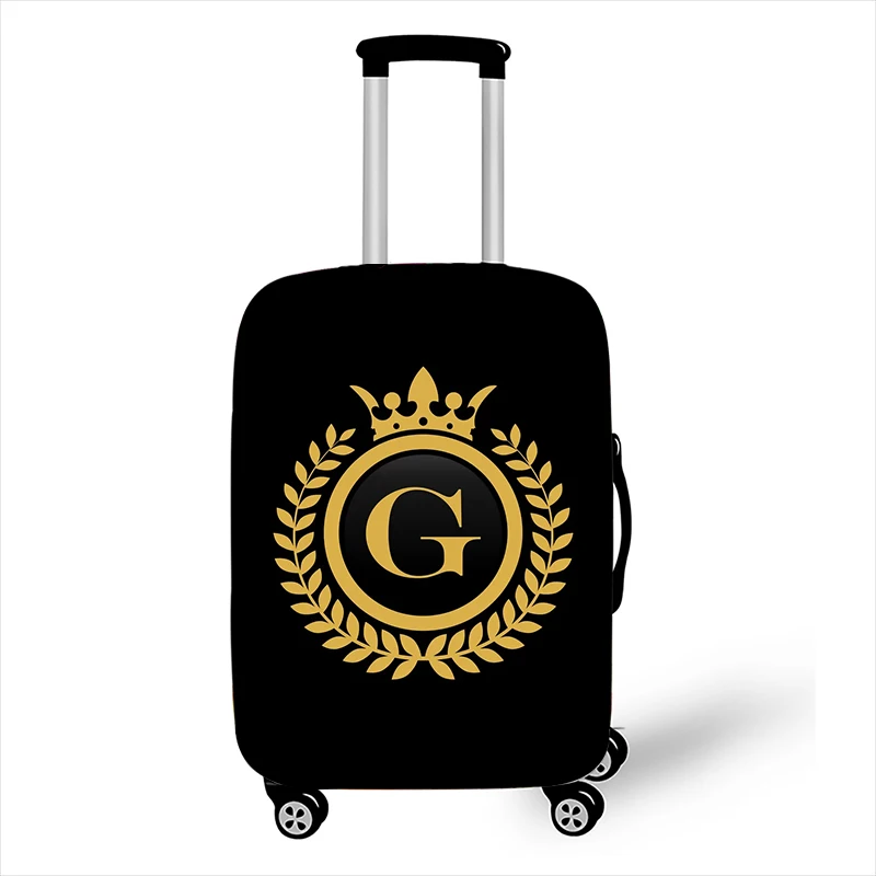 Alphabet with Golden Crown Print Luggage Cover Elegant Women Trolley Case  18-32 Inch Protective Cover Anti-dust Suitcase Covers