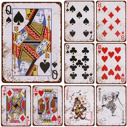 Metal Tin Signs Poker Jokers King Wall Decoration Plaque Vintage Art Poster Iron Painting for Man Cave Home Cafe Garden Club Bar