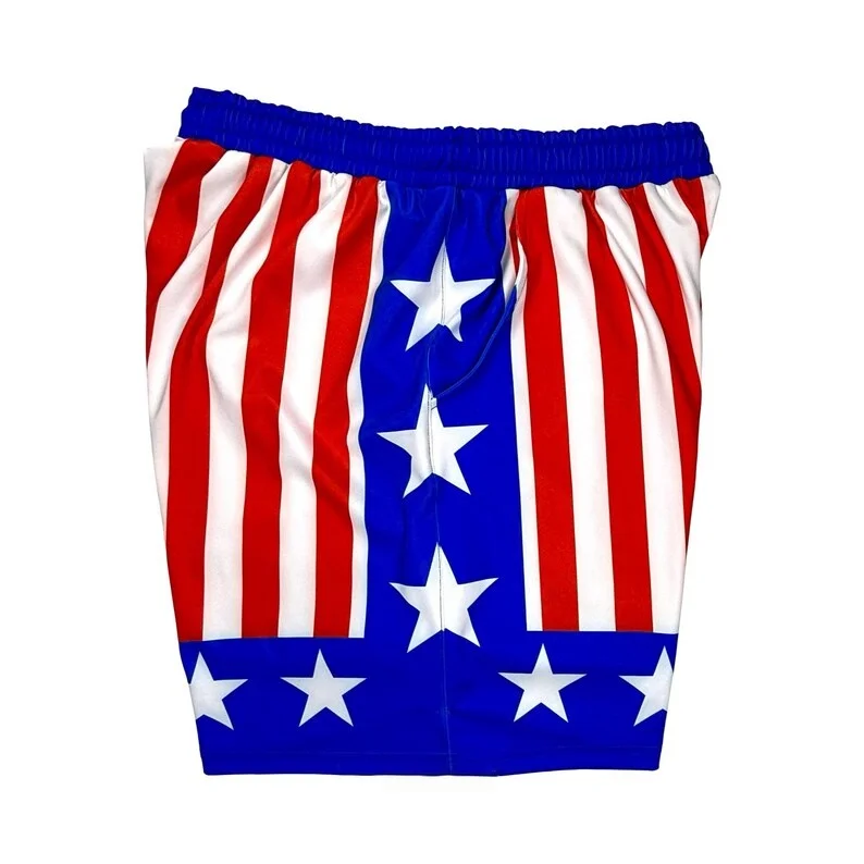 Basketball-Shorts mit Sternen- und Streifenmuster, lockere, atmungsaktive Sporthose, Sommer-Strandhose für Herren und Damen – Detail 6