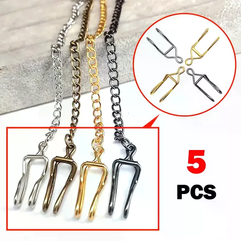 Universal Replacement Pocket Watch Chain Hooks 5 Pcs Sturdy Metal Buckles Waist Chain Clasps for Jewelry DIY Watch Repair