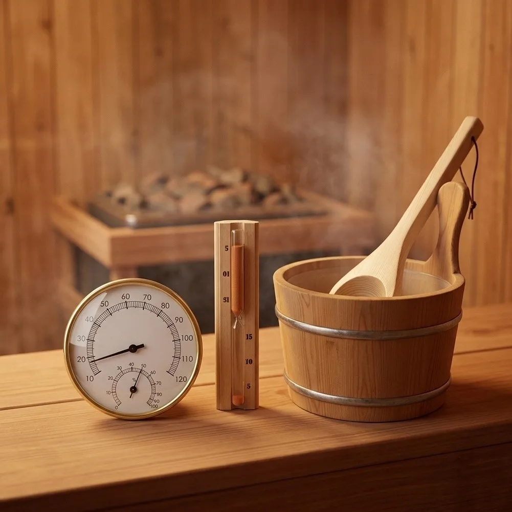 Sauna Ladle Spoon 30*30*27cm Sauna Accessory Set Complete Sauna Solution Natural Wood Material For Detox Routines