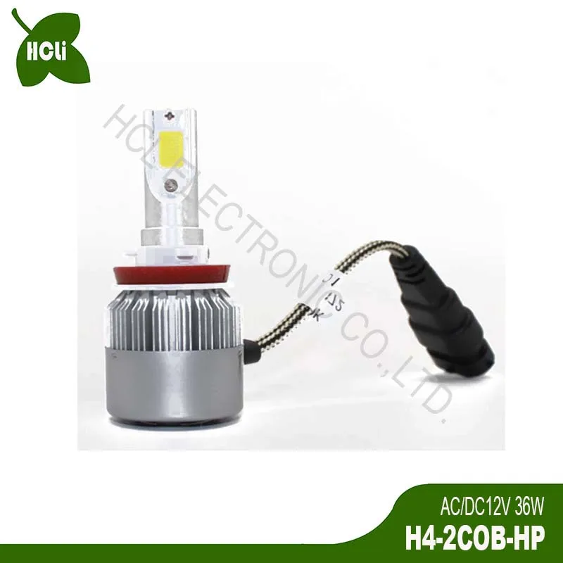 High quality 12V COB 36W H4 H7 H8 H11 9005 9006 HB3 HB4 Car Led Fog Lamp Auto Bulbs DRL Hi/Low Beam Lights free shipping 10pcs