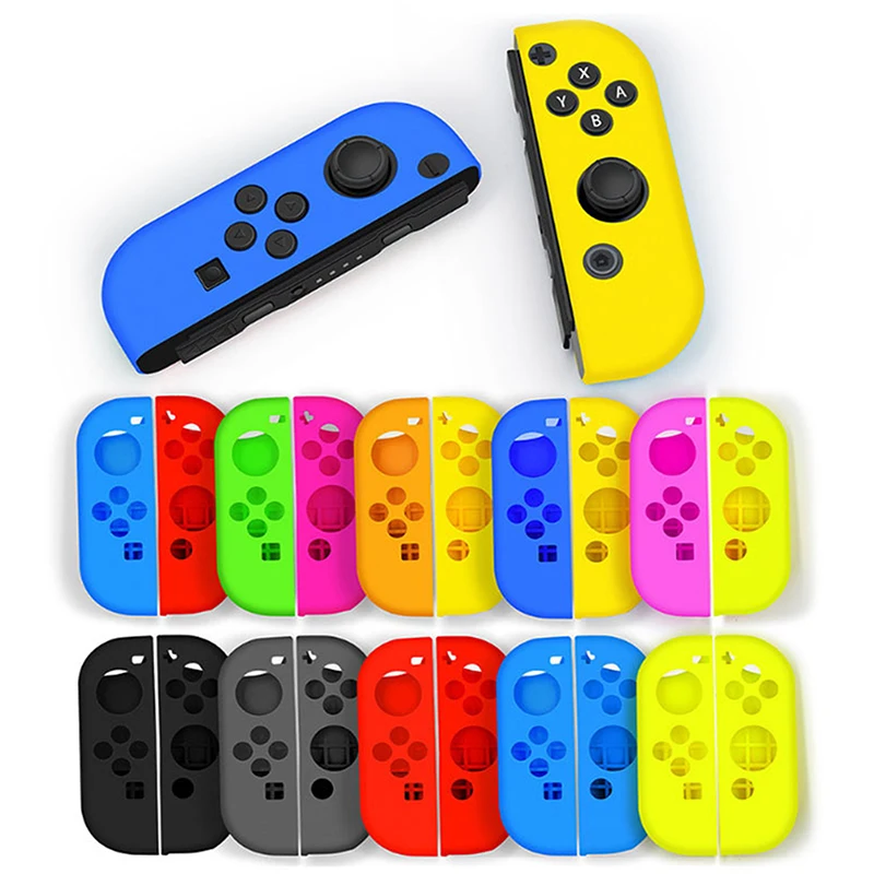 For Switch Controller Case For NS Joycon Cover Skin Replacement Handle Silicone Case With Thumb Grip For Nintendo Switch