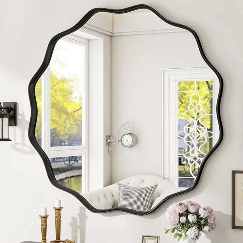 Special-shaped lace decorative mirror household bedroom dresser makeup mirror porch hotel