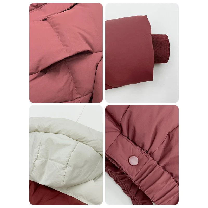 Doudounes à capuche patchwork de style coréen pour les abonnés, pardessus d\'hiver, esthétique thermique, décontracté, proximité, wstring adt, automne