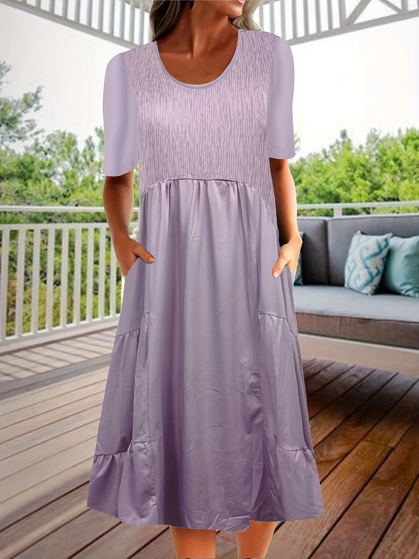 Robe imprimée à manches courtes et col rond pour femmes, grande taille, Nyfairy