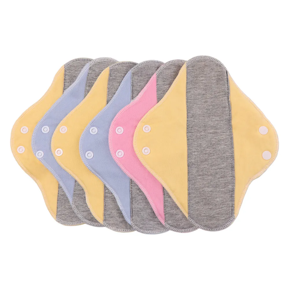 

6Pcs Diaper Washable Menstrual Cloth Pads Reusable Graphene Sanitary Napkin Soft Breathable Nursing Pad for Women Night