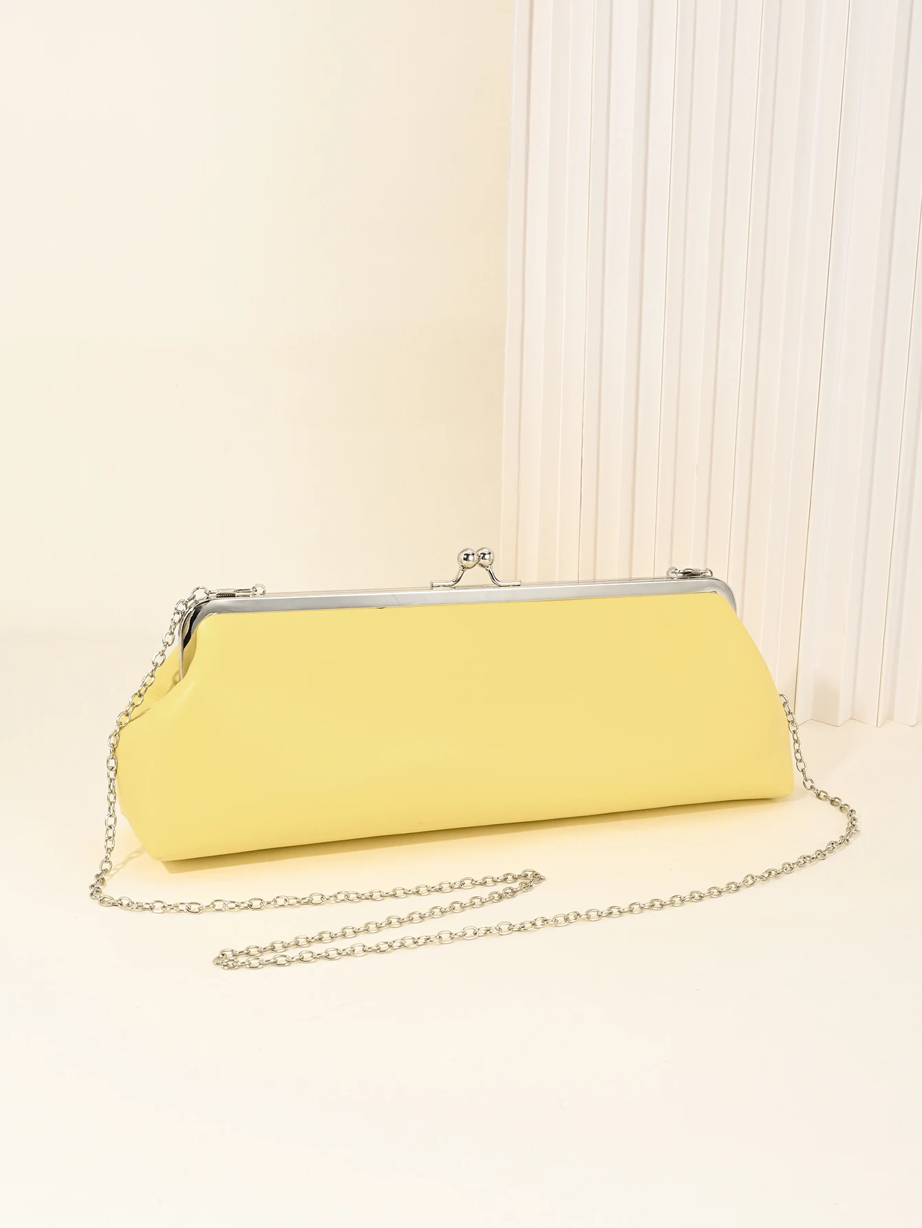 Women's Evening Bag PU Leather Clip Bag Clutch Bag Women's Simple Long Clutch Wallet Storage Bag Large Capacity, Party Handbag image 6