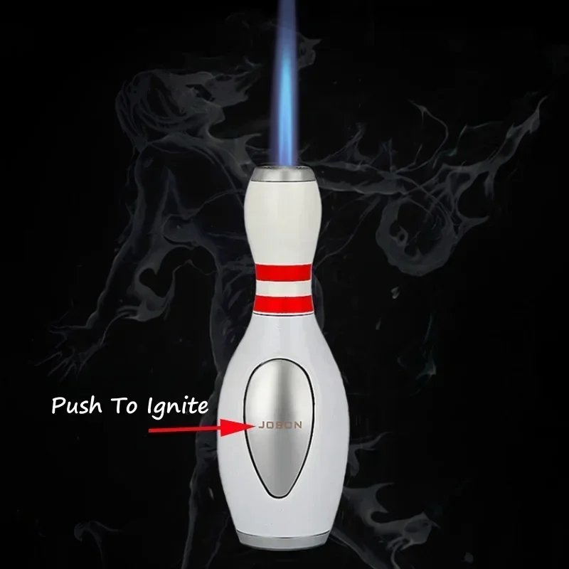 

Bowling Windproof Torch Metal Lighter Outdoor Inflatable Butane Blue Flame Spray torch lighter refillable Interesting