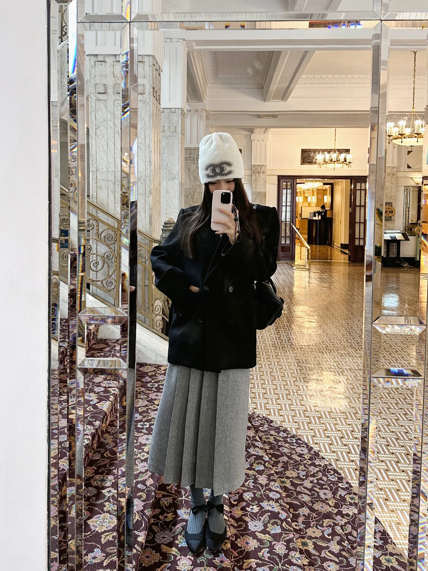 

Женское приталенное двубортное пальто MASTE в стиле ретро, простое и модное, верхняя одежда, зима 2023, другие материалы, 00%