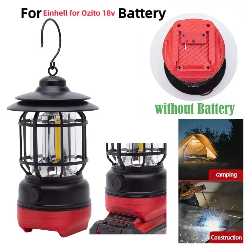 

For Einhell For OZITO 18v Batteries LED Work Light Lampe Outdoor Portable Hanging LED Fishing Light (﻿ Lantern Only）