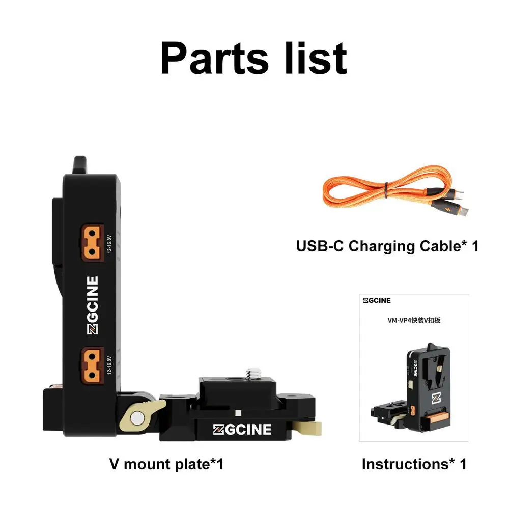 ZGCINE Plaque de montage en V à dégagement rapide VM-VP4