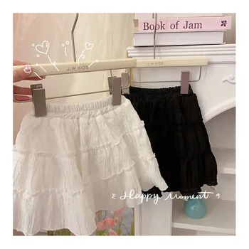 Toddler Girls Layered Lace Skirt 4 Summer New Elastic Waist Layered Toddler Girls Short Skirt Kids Cute Solid Color Shorts Children Lace Cake SKirts 4