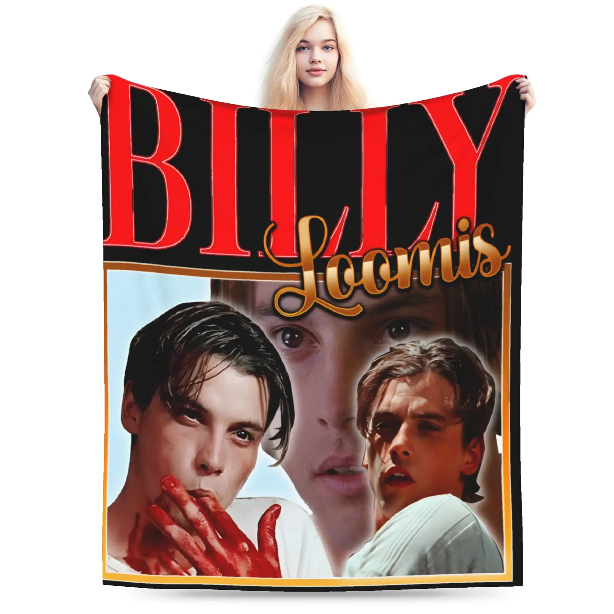 Warm Cozy Blanket Travel Office Billy Loomis  Throw Blanket Funny ScreamMovie Bedspread For Outdoor