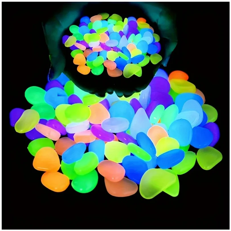 

200pcs1cm/0.314inchs Glow In The Dark Pebbles, Resin Luminous Stones For Landscape, Garden Paths, Potted Plants, Parks, Aquarium Decor,