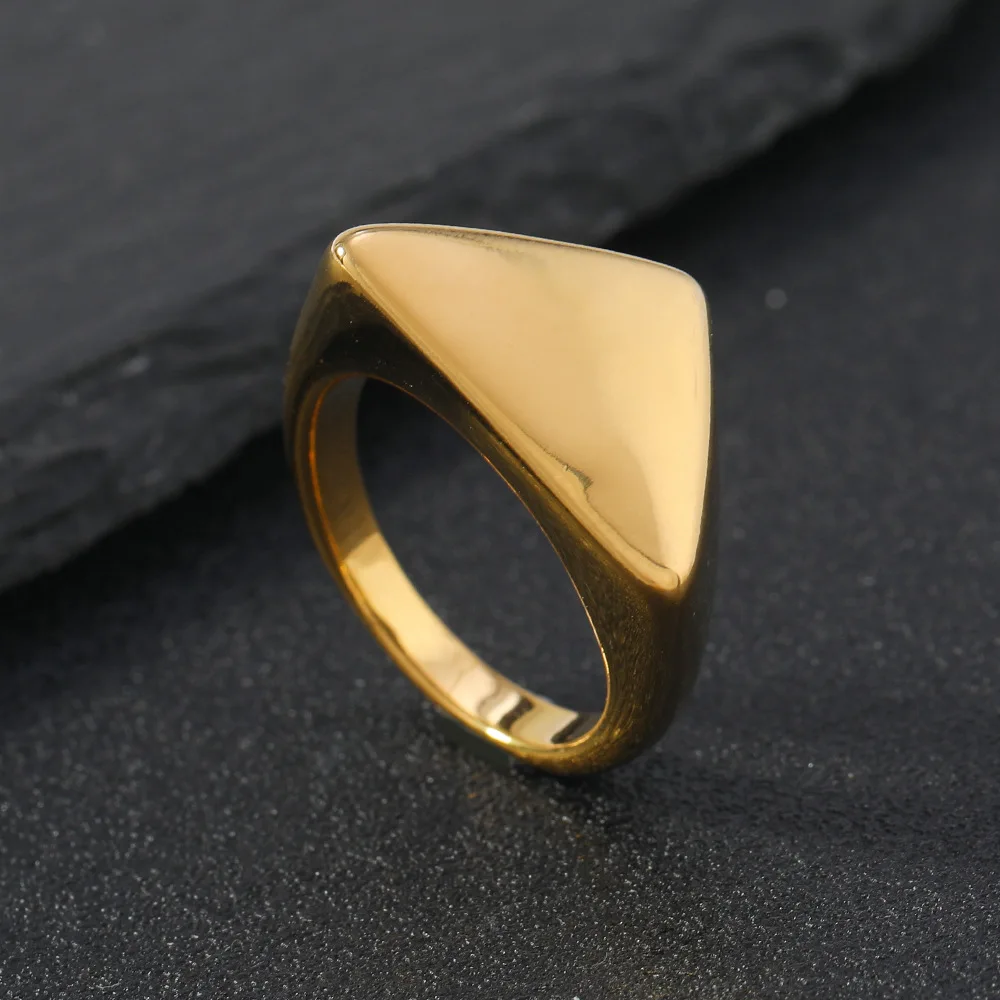 1pcs Hot Selling Stainless Steel Jewelry Fashionable And Simple Geometric Smooth Surface ring, men's And women's Cool Style Ring