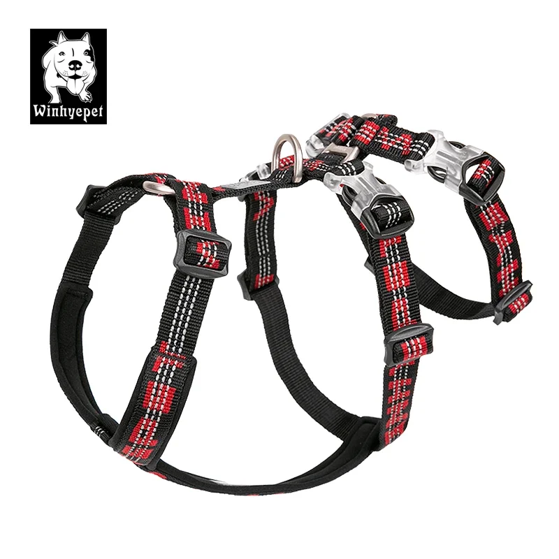 

Winhyepet Dog Harness Back-Slip Straps 3M Reflective Material No Pull Cloth for Large Small Pet Puppy Easy to Walk YH1804