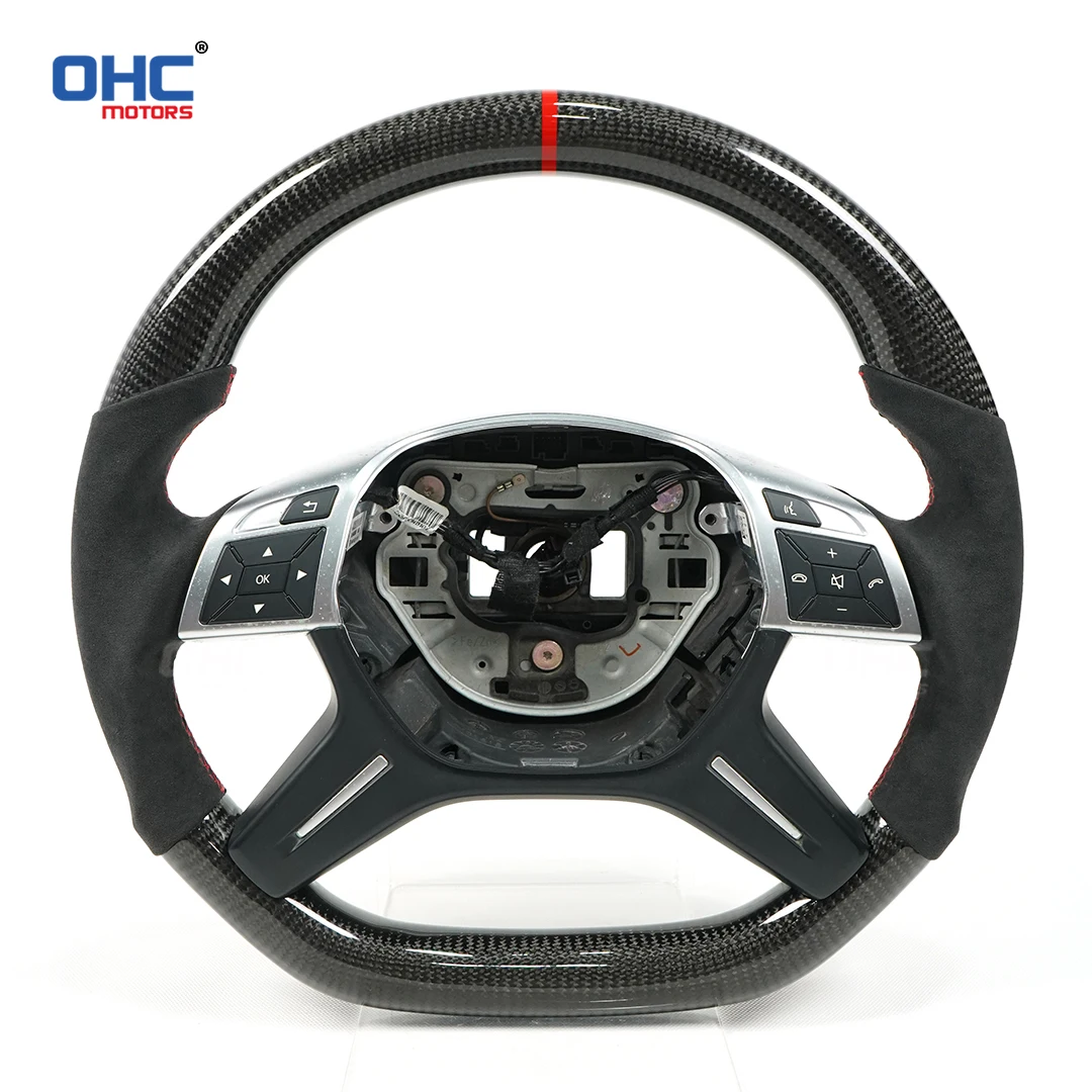 

OHC руль из настоящего углеродного волокна на заказ для Benz Grip, кожаная алькантара без подушки безопасности