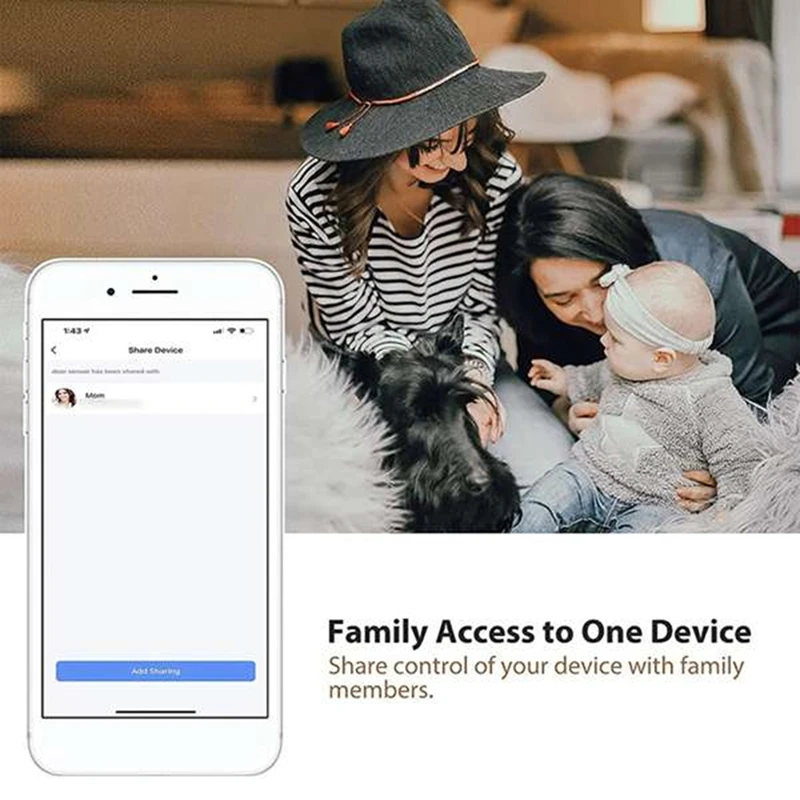 스마트 문짝 센서 와이파이 무선 윈도우 센서, 실시간 메시지 알림, 알렉사 구글 어시스턴트 호환