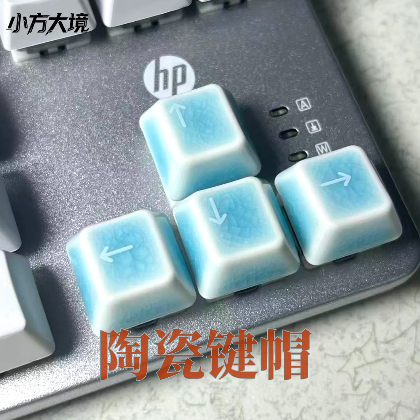 Custom Ceramic Keycaps Arrow Space Keys Wasd Ice Cracking Glazed Surface Cross Mechanical Keyboard Artisan Keycap Gift