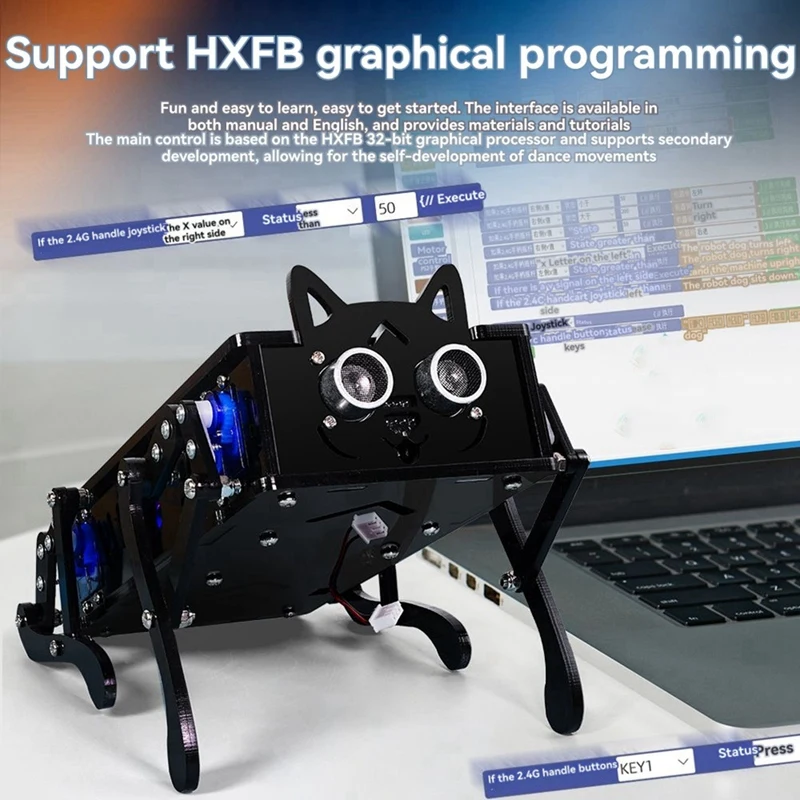 

Four-Legged Robot Dog Intelligent Programmable Remote Control US PLUGJAS