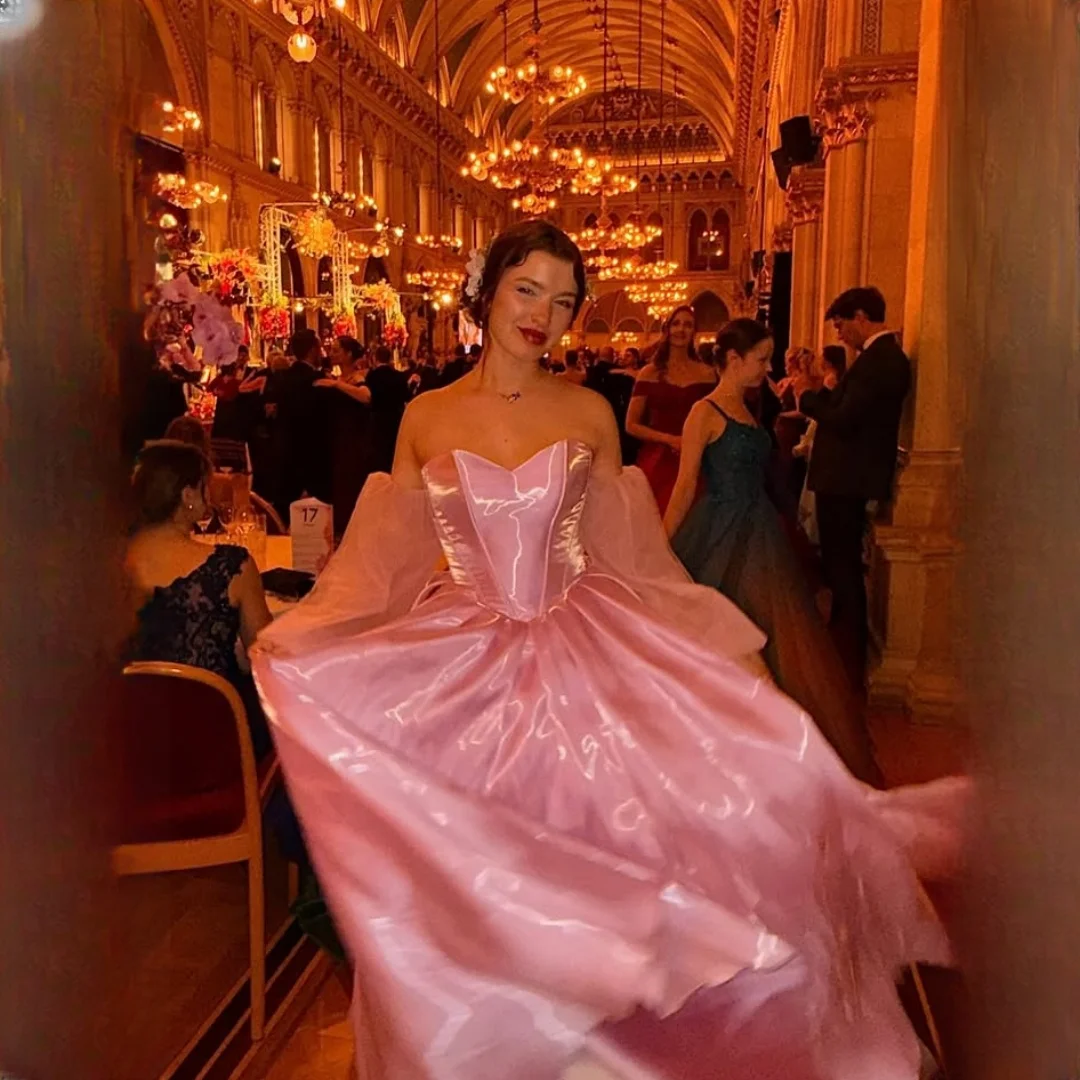 

Вечернее платье Aileen Taffeta Sweetheart, розовое бальное платье, выпускное платье 2026, элегантное платье для Quinceanera, индивидуальный пошив, роскошное и изысканное