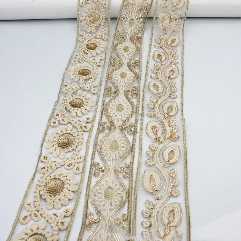 1 Yards White Lace Fabric Sewing Apparel Cotton Crocheted 5cm Lace Trim Ribbon Garment Handmade DIY Accessories