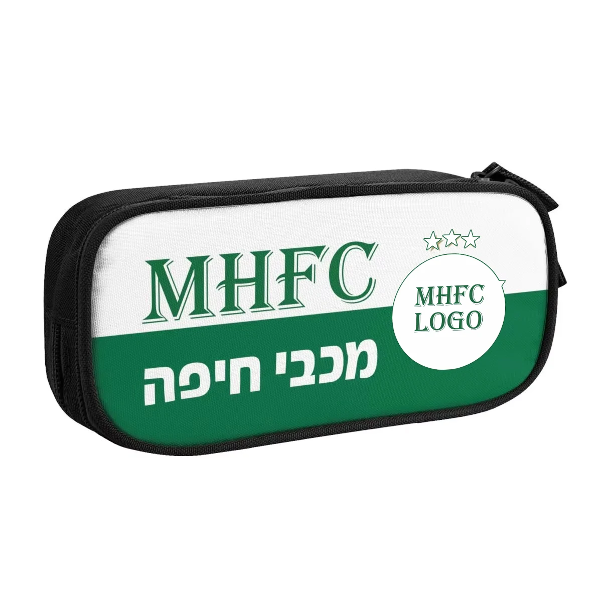 

MHFC Green Apes Maccabi-Haifa Big Capacity Pencil Pen Case Office College School Large Storage Bag Pouch Holder Box Organizer