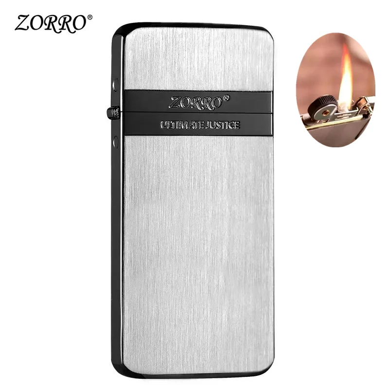 New Zoro Popular ZC5 Ultra-thin Kerosene Lighter, Personalized and Compact, Men\'s Gift Easy To Carry, Retro Slim Smoking Tool