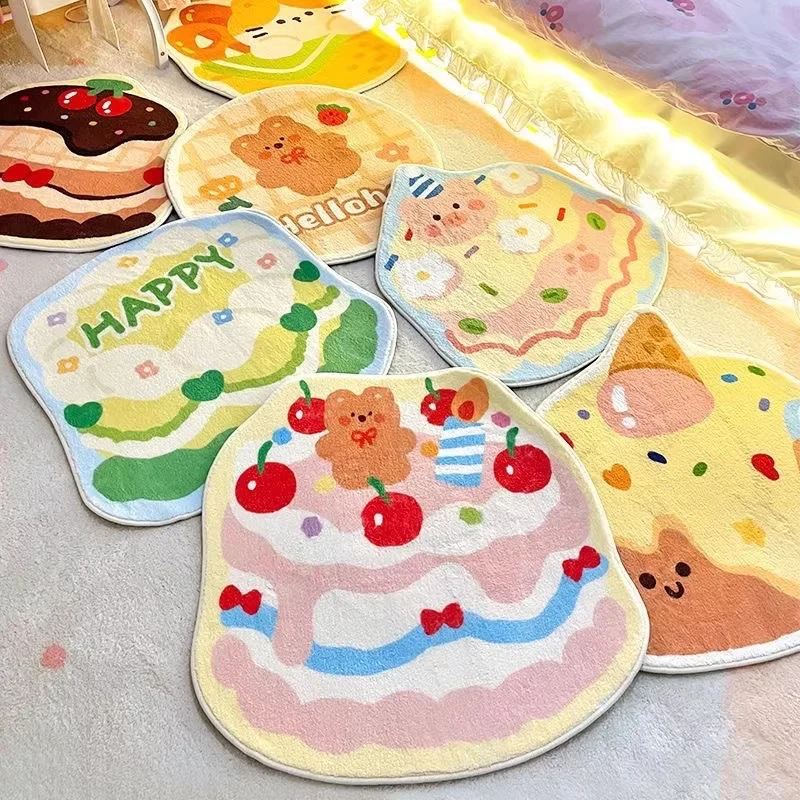 

Bedroom Carpet Soft Comfortable Floor Mat Cute Nightcap Little Bear Irregular Rug Sofa Living Room Home Decoration Mats 침실 카펫