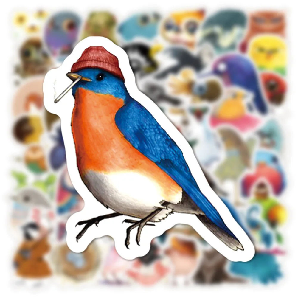 50pcs Fairy Tale Cartoon Animal Bird Owl Doodle Mobile Phone Water Cup Computer Hand Ledger Waterproof Stickers