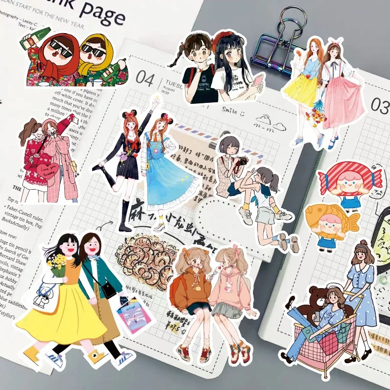 52 pegatinas decorativas para garabatos creativos con personalidad de dibujos animados de mis amigos y yo