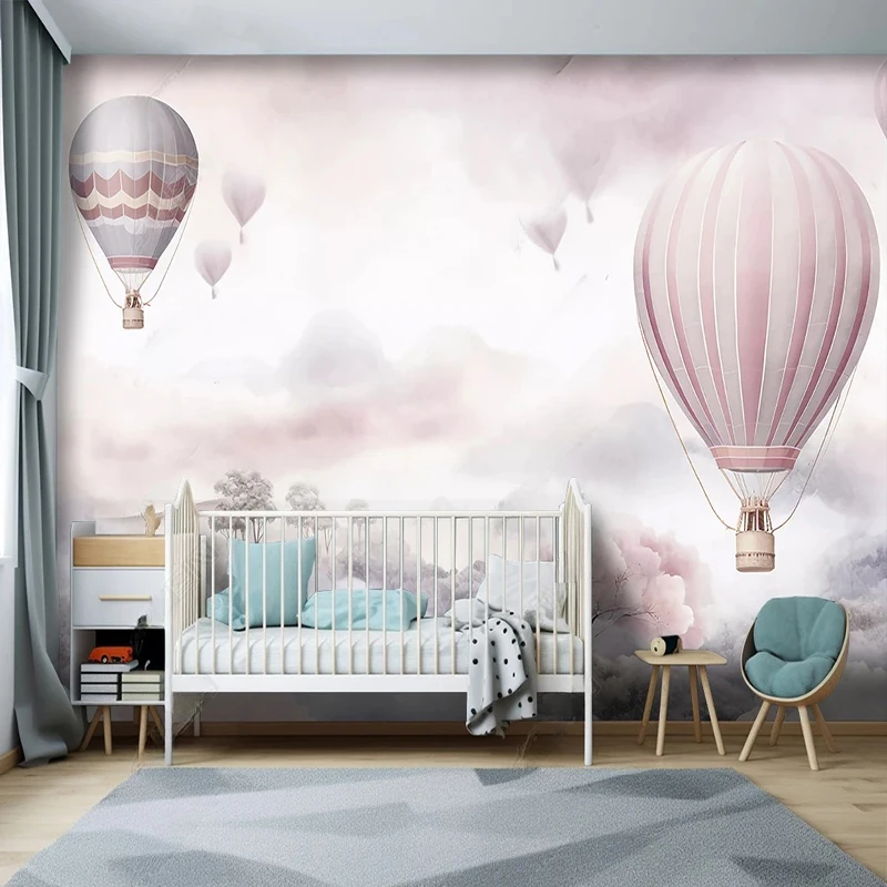 Custom Wall Cloth Cartoon Children\'s Room Dream Hot Air Balloon Photo Mural Wallpaper Living Room Bedroom Wall Decor 3D Fresco