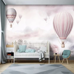 Panno da parete personalizzato cartone animato camera dei bambini sogno mongolfiera foto murale carta da parati soggiorno camera da letto decorazione della parete 3D Fresco