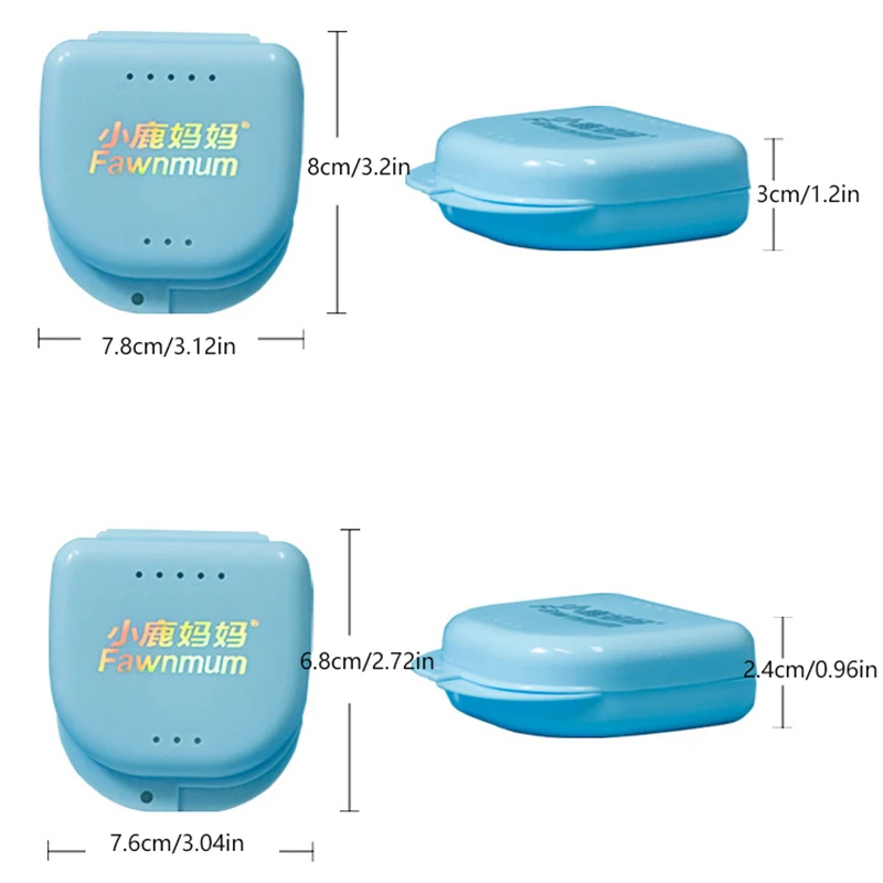 Caja de almacenamiento para dentaduras postizas, estuche protector, organizador con espejo